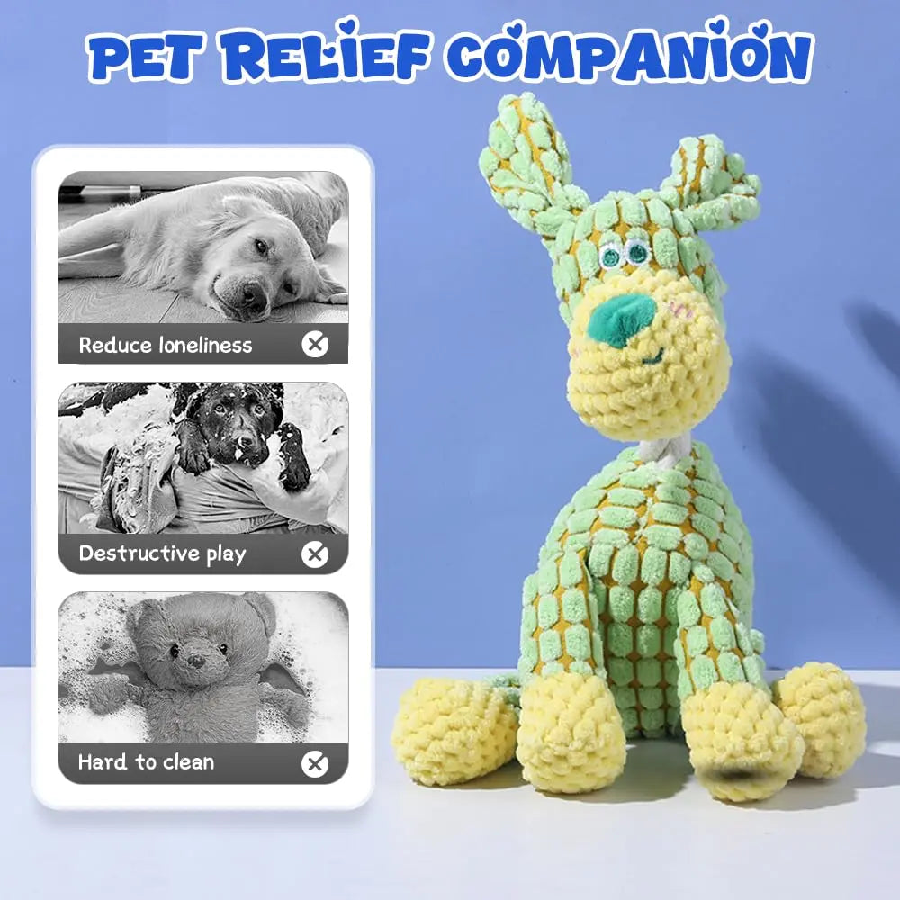 2026 New Indestructible Dog Toy, Durable Dog Stuffed Toys for Aggressive Chewers, Interactive Squeaky Chew Teething Toys for Small Medium Large Dogs Puppy (Green)