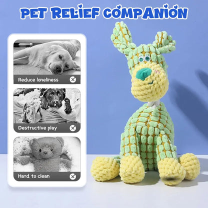 2026 New Indestructible Dog Toy, Durable Dog Stuffed Toys for Aggressive Chewers, Interactive Squeaky Chew Teething Toys for Small Medium Large Dogs Puppy (Green)