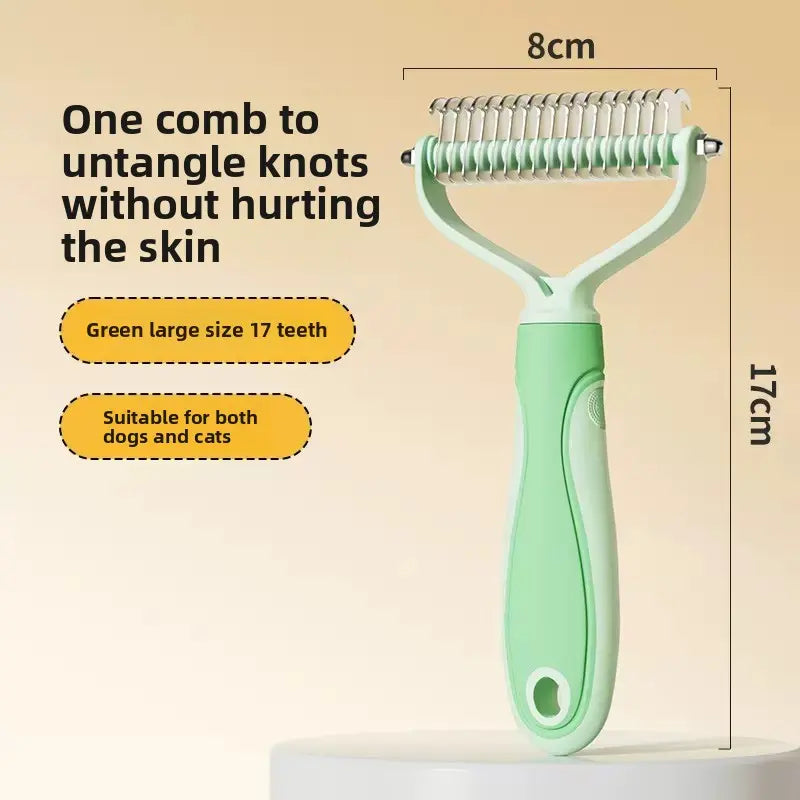 Double-Sided Stainless Steel Pet Comb for Cats and Dogs - Grooming and Detangling Tool