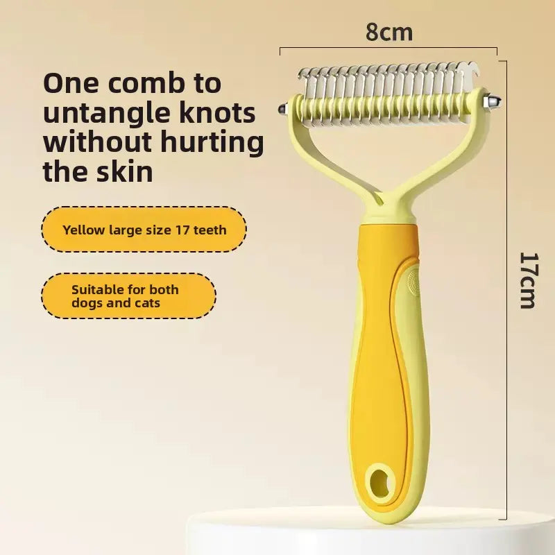 Double-Sided Stainless Steel Pet Comb for Cats and Dogs - Grooming and Detangling Tool