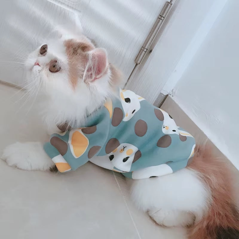 Christmas Pet Cat Costume Clothes for Cats Winter Kedi Katten Sphynx Sweatshirt Hoodie Suit Mascotas Clothing Ropa Para Gato