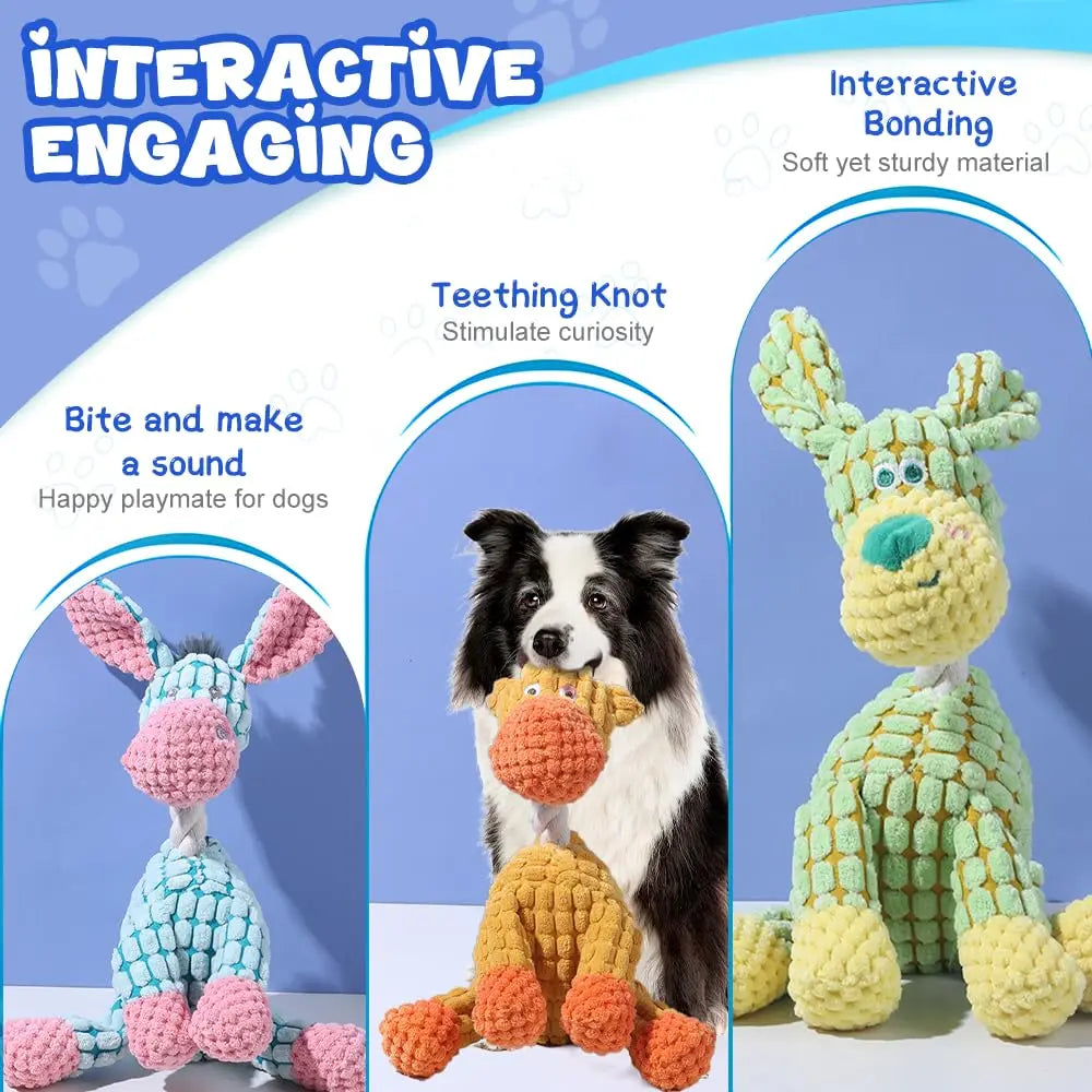 2026 New Indestructible Dog Toy, Durable Dog Stuffed Toys for Aggressive Chewers, Interactive Squeaky Chew Teething Toys for Small Medium Large Dogs Puppy (Green)