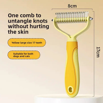 Double-Sided Stainless Steel Pet Comb for Cats and Dogs - Grooming and Detangling Tool