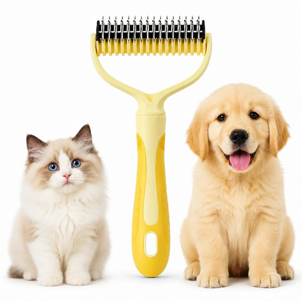 Double-Sided Stainless Steel Pet Comb for Cats and Dogs - Grooming and Detangling Tool