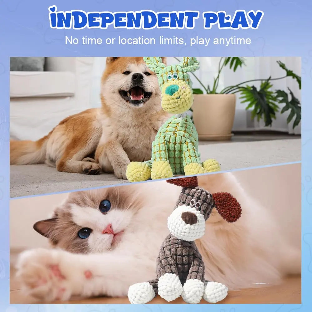 2026 New Indestructible Dog Toy, Durable Dog Stuffed Toys for Aggressive Chewers, Interactive Squeaky Chew Teething Toys for Small Medium Large Dogs Puppy (Green)